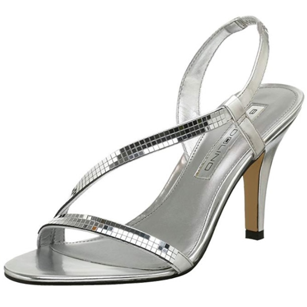 Bandolino Rayonna Silver Mirrored Strappy Sandal